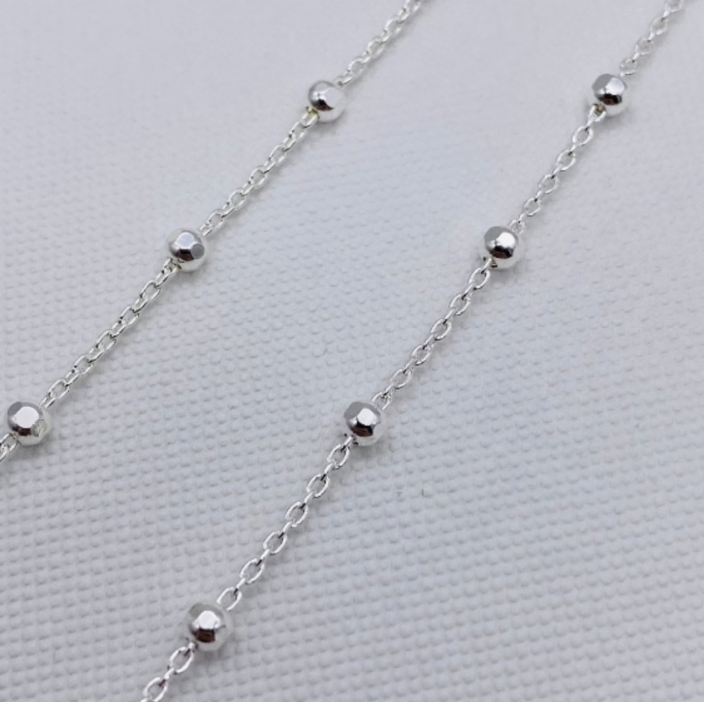 Sliver beaded ball Necklace